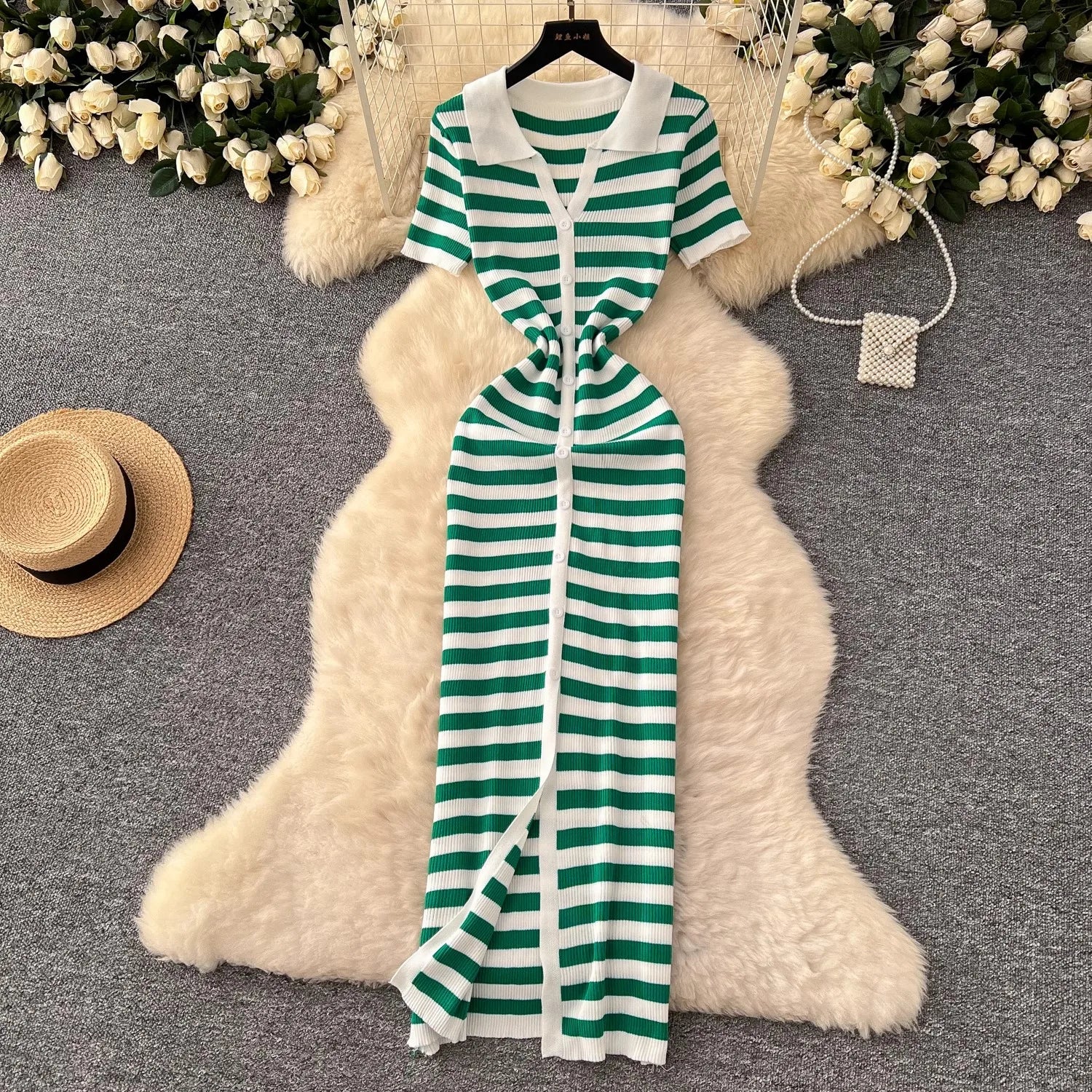 YuooMuoo elegante moda Sexy abrigo caderas tejido Maxi ve...