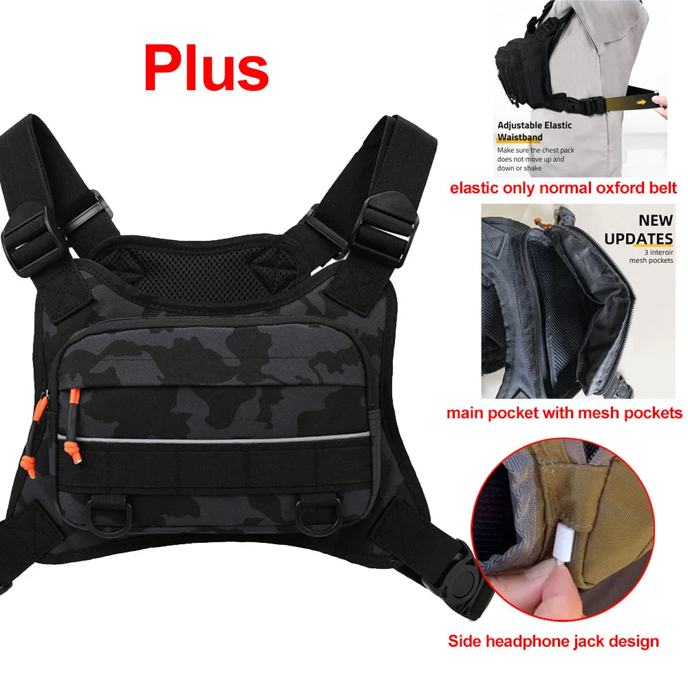 Bolsa de pecho táctica para hombre, chaleco frontal para ...