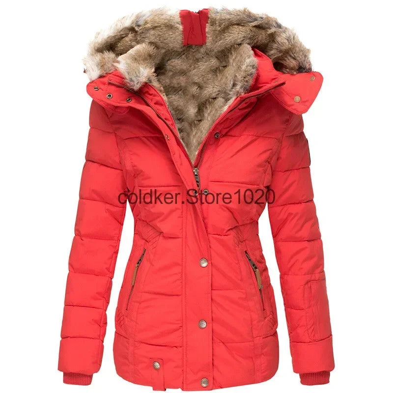 Chaqueta Acolchada de Algodón para Mujer 2026, Parkas Gru...