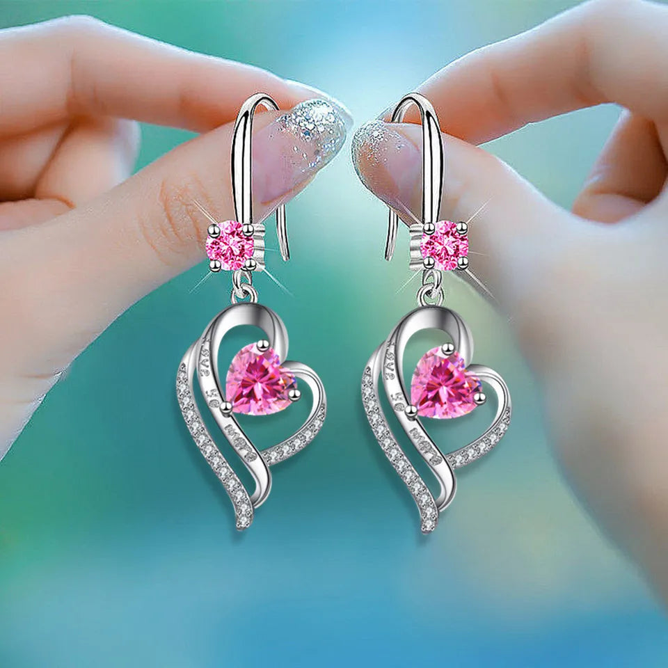 Pendientes de gota de corazón coreano para mujer, Color p...