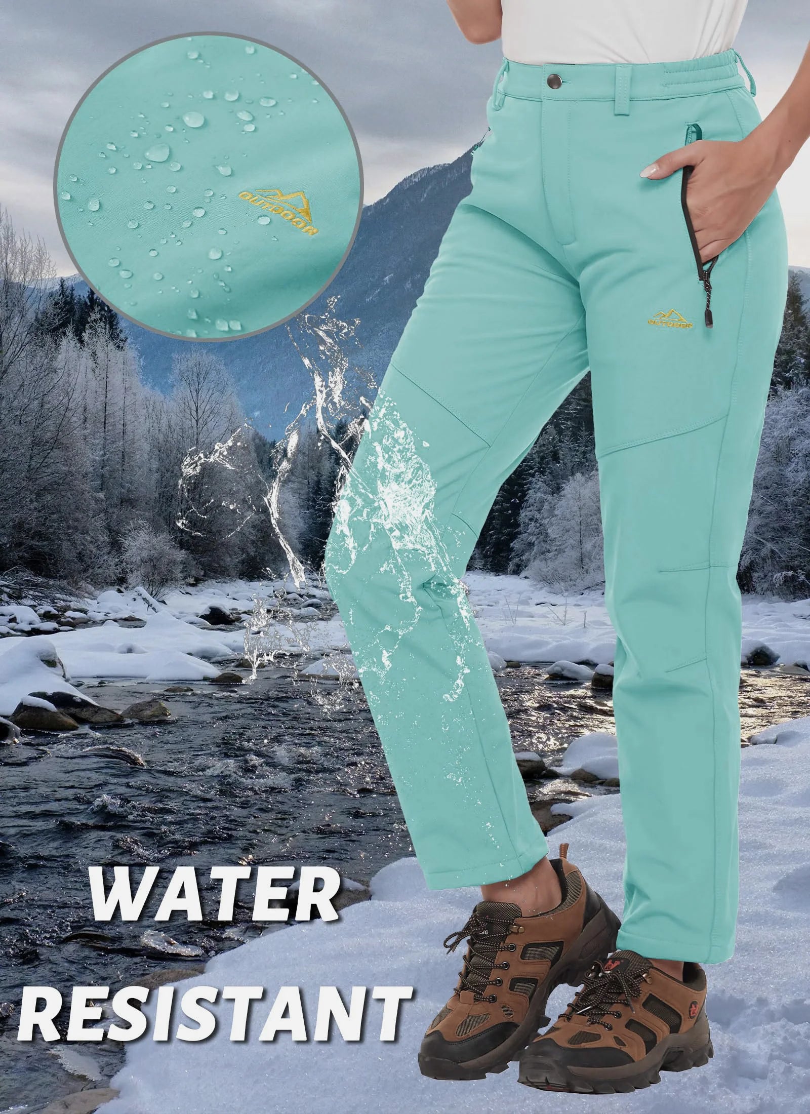 Pantalones impermeables de invierno para mujer TACVASEN, ...