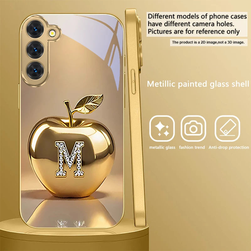 Golden dolphin phone case for Samsung Galaxy S20 FE, S21 Plus, S22, and S23, featuring a detailed dolphin design and vibrant gold finish.