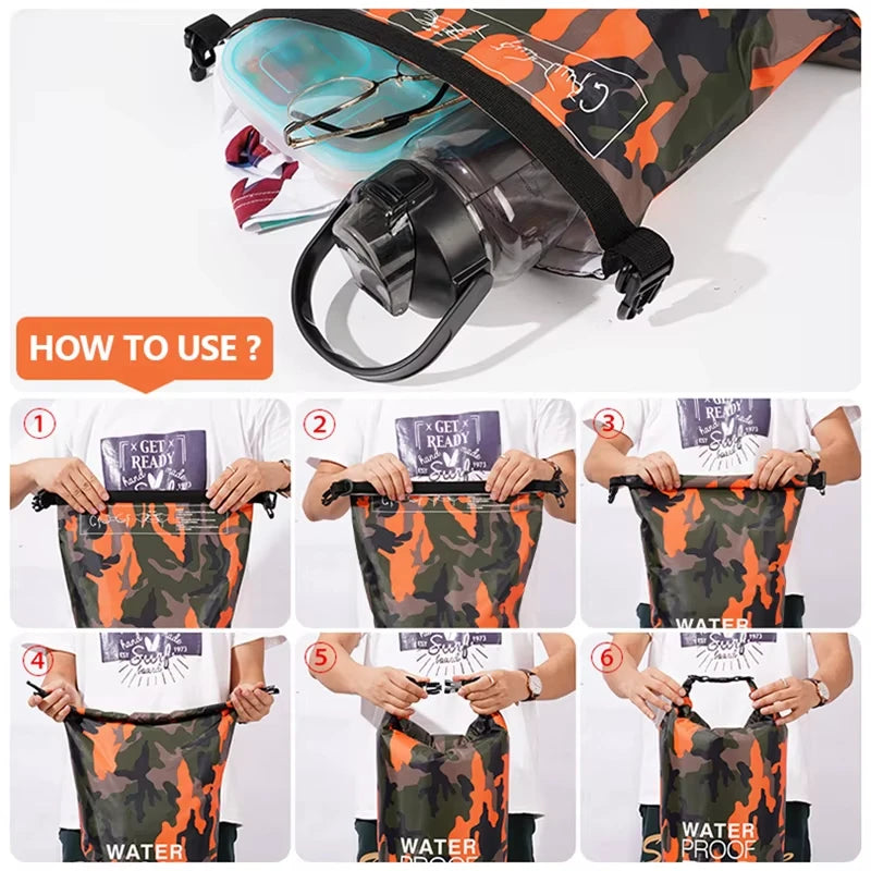Paquete de natación de PVC, mochila seca para mujeres y h...