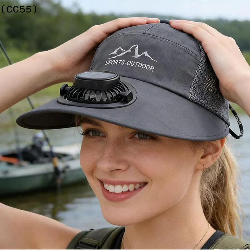 Sombrero Solar con Ventilador para Hombre y Mujer - Protección UV Verano - Corporación Turística