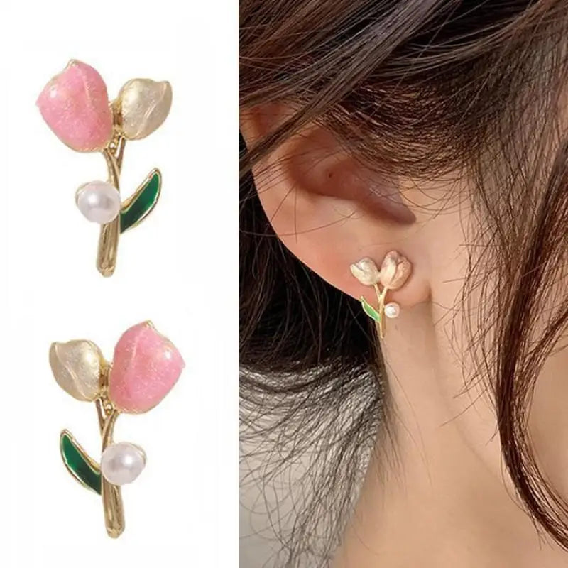 Pendientes de cisne de cristal hueco de aguja de plata 92...