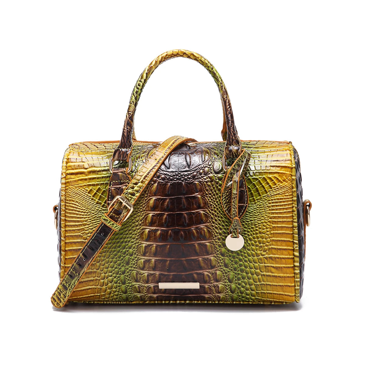 Bolso de lona con relieve degradado y asa superior, con c...