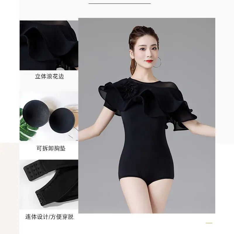 Modern dance leotard for women by Corporación Turística, featuring a sleek design suitable for contemporary ballet performances.