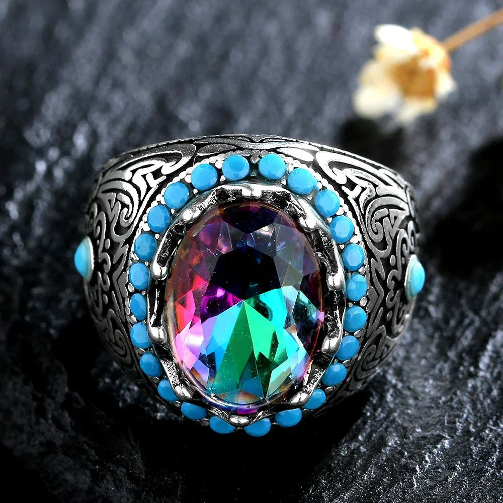 Silver ring for men and women, stylish finger jewelry with a sleek design by Corporación Turística.
