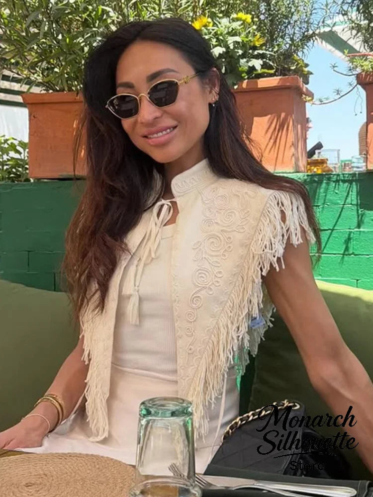 Abrigo Lino Beige Bordado Mujer: Estilo Boho Chic Otoñal 2026