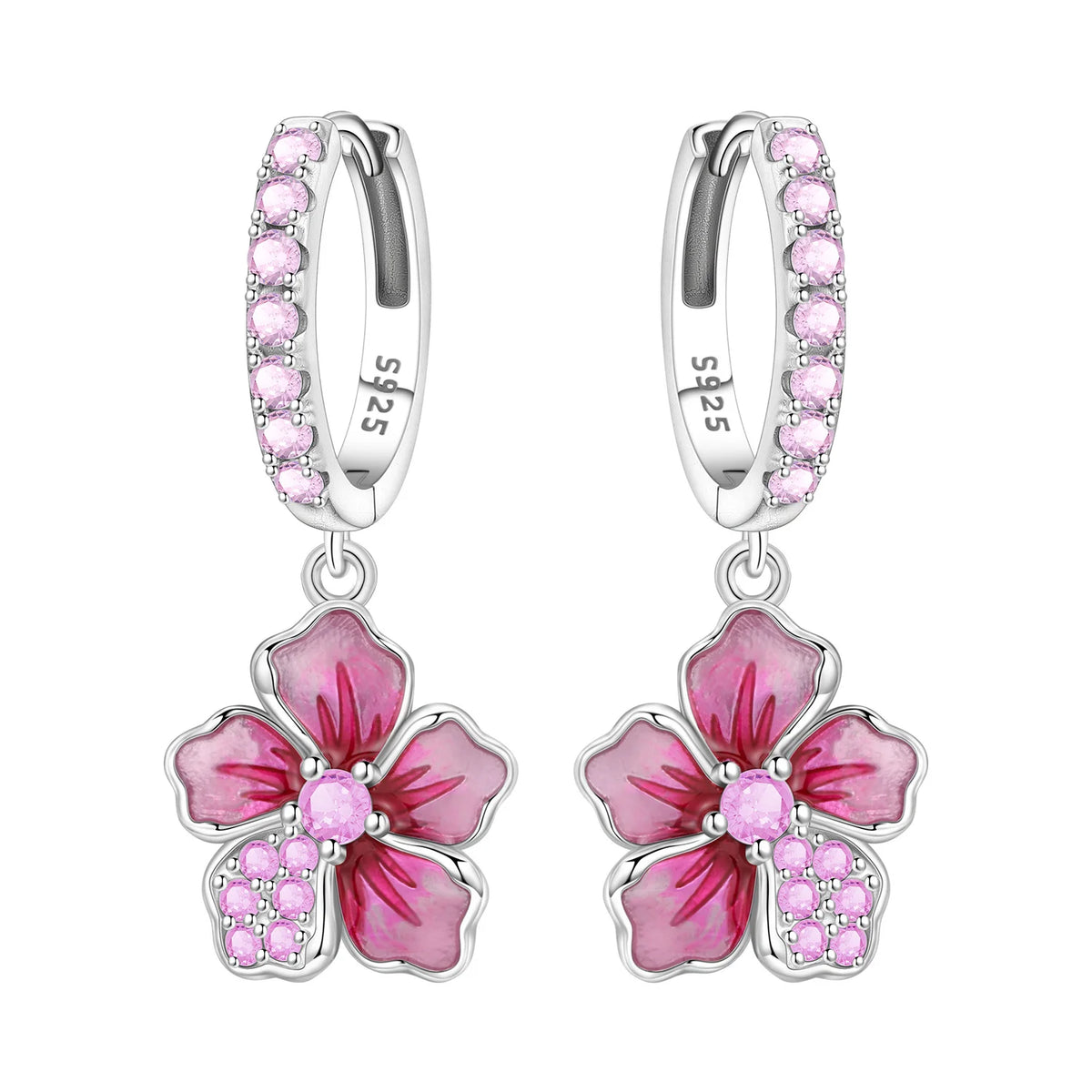 Orstarry Original Plata de Ley 925 pendientes de flor de ...