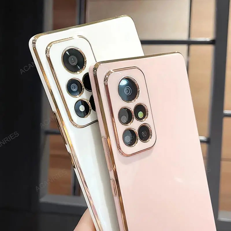 Samsung Galaxy Note20, Note10, Note9 phone case with ring stand, gold-plated, featuring a sturdy support and stylish design.