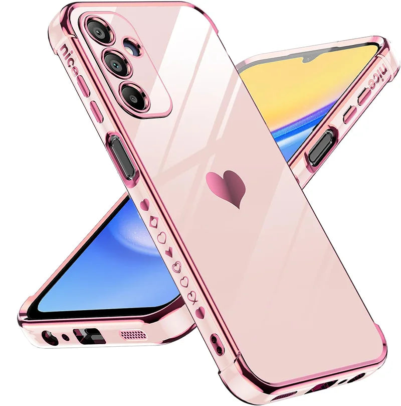 Luxury gold-plated protective case for Samsung Galaxy S24 and S23 Ultra, featuring elegant design and precise cutouts.