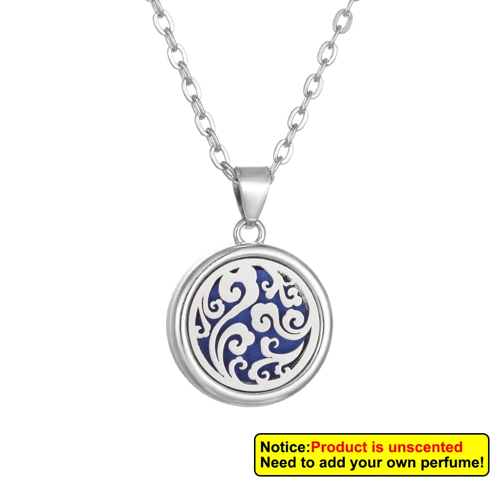 Nueva flor árbol de la vida aromaterapia difusor collar A...