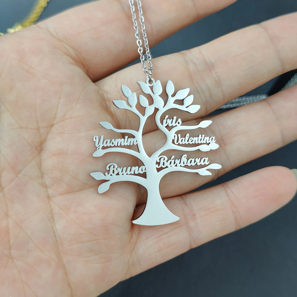 Collar personalizado con nombre del árbol de la vida, nom...
