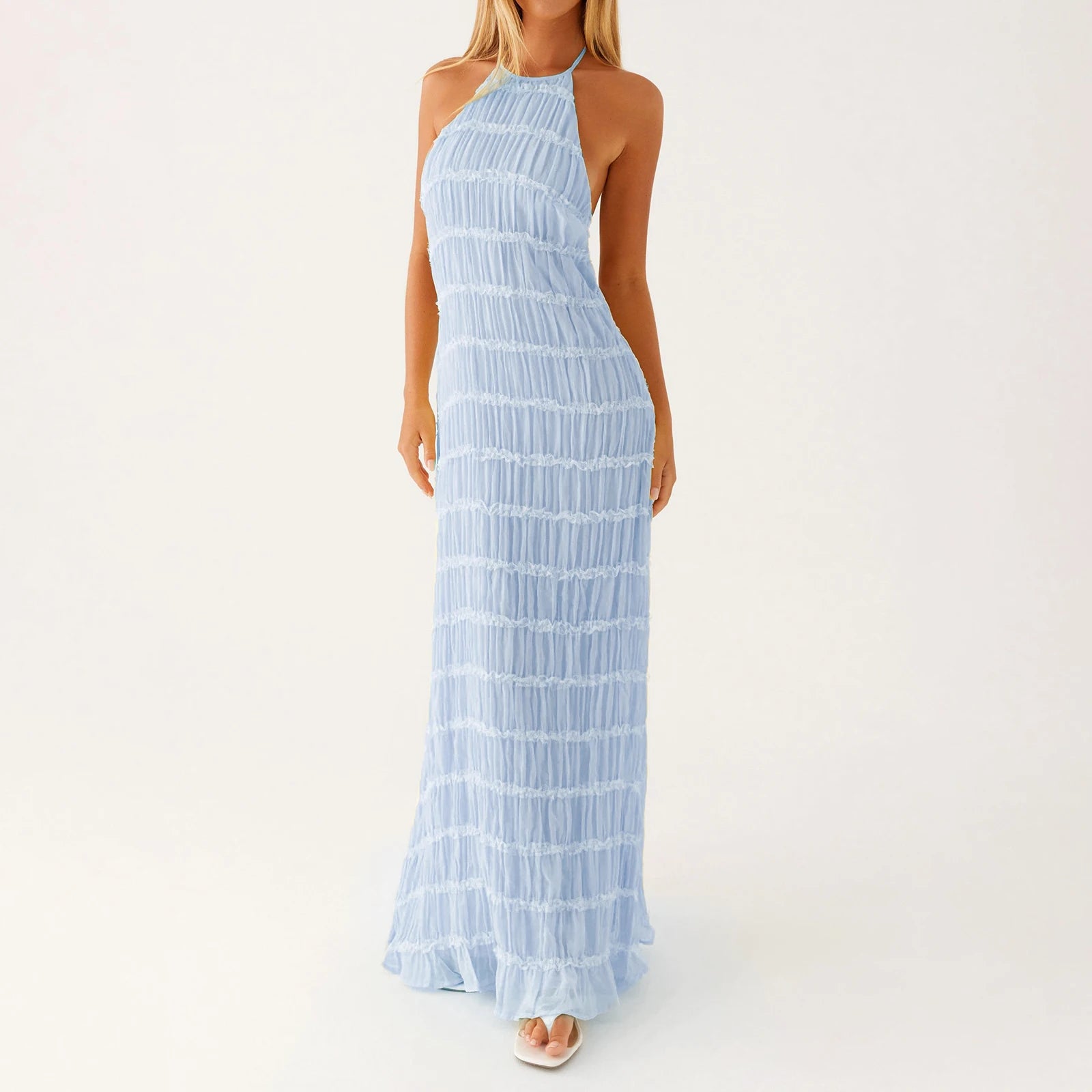 Vestido de cóctel fruncido elegante para mujer, vestido l...