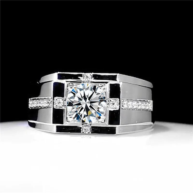 Anillo de Plata de Ley 925 con Circonita 5A, Lujoso y de ...