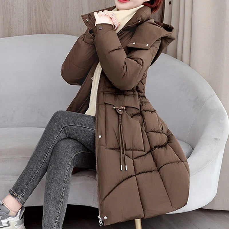 Parkas con capucha para mujer, abrigo de longitud media, ...