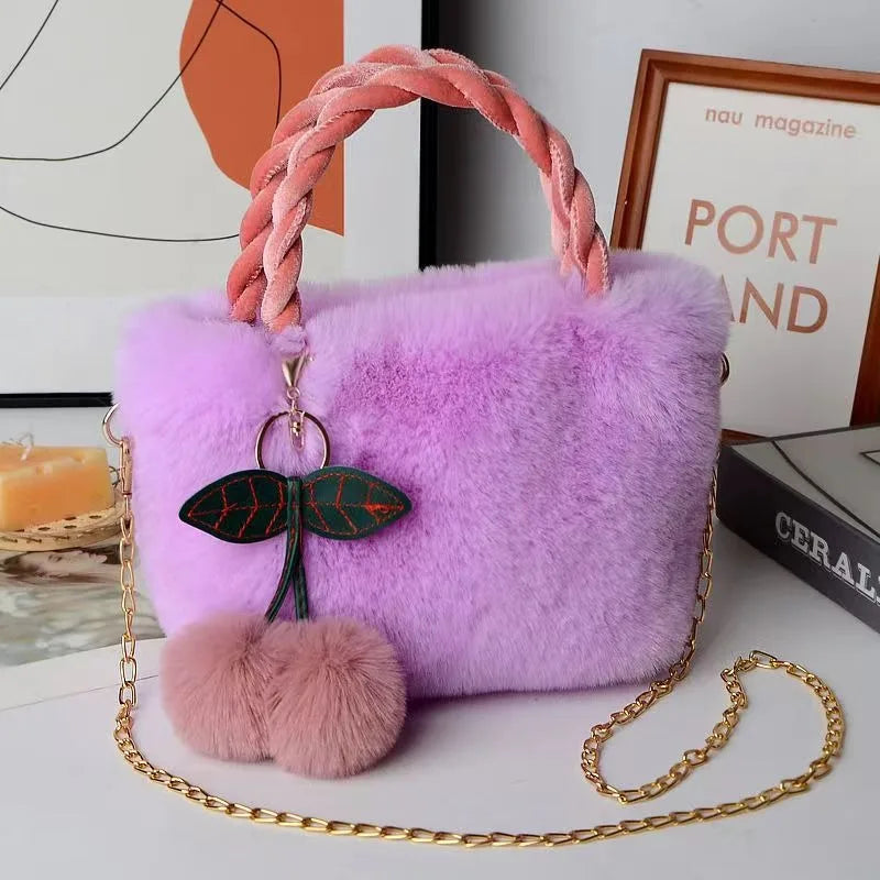 Nuevos bolsos de moda para mujer, bolso de mano de felpa ...
