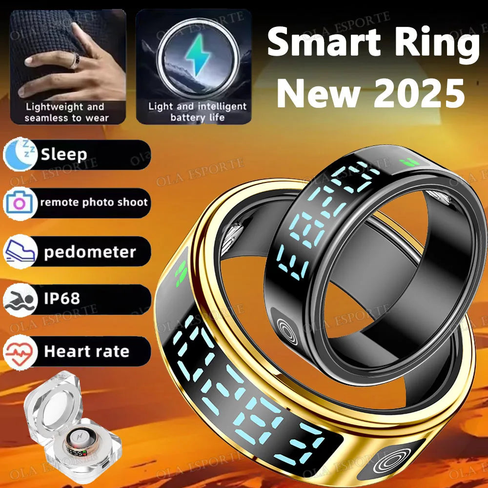 Anillo Inteligente R12/R11: Carga Inalámbrica, Salud, 5ATM