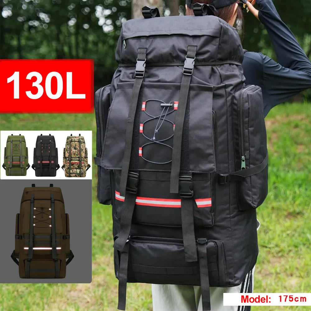 Mochila de Senderismo y Camping de 130L 80L, Bolsa de Via...