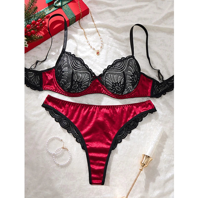 Sexy Valentine's Day lingerie set by Corporación Turística, featuring elegant lace and delicate satin details.