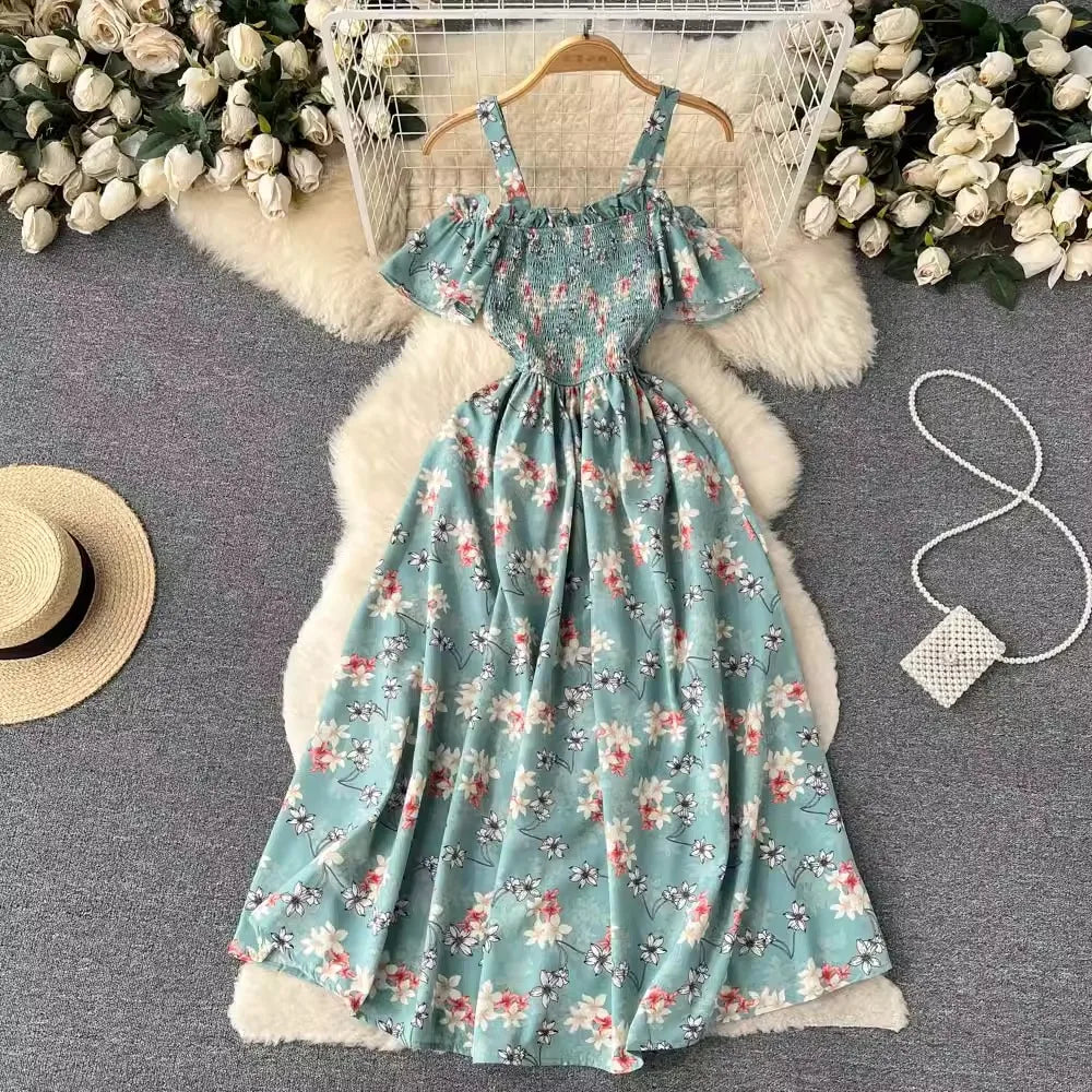 YuooMuoo-Vestido largo romántico con estampado Floral par...