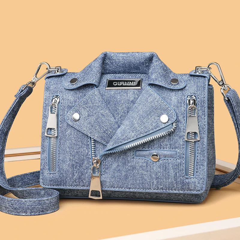 Bolso de mano de algodón vaquero de lujo, monederos de di...