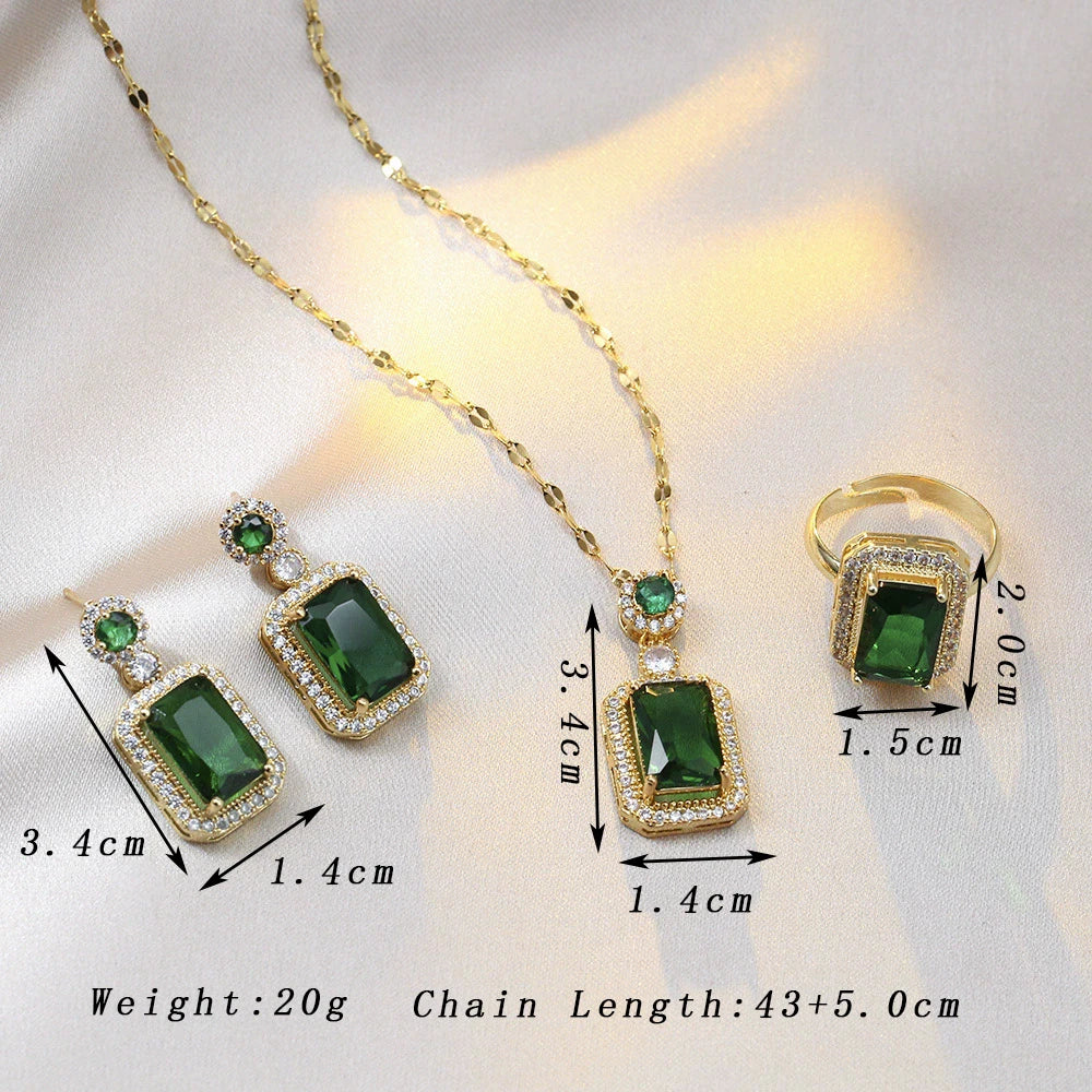 Collar, pendientes, anillo, juegos de joyas para mujer, c...