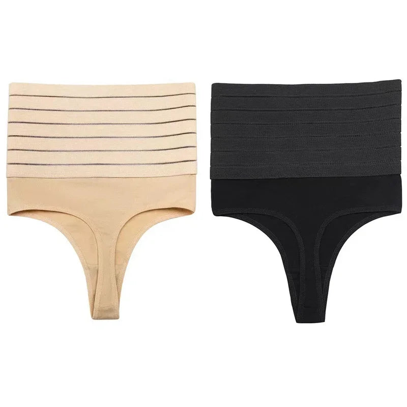 High-waisted shaping panties for women, two-piece set by Corporación Turística, shown in black with smooth fit and comfortable design.