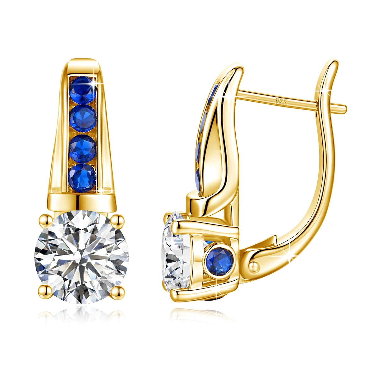 Pendientes de diamante moissanita certificación D Color V...