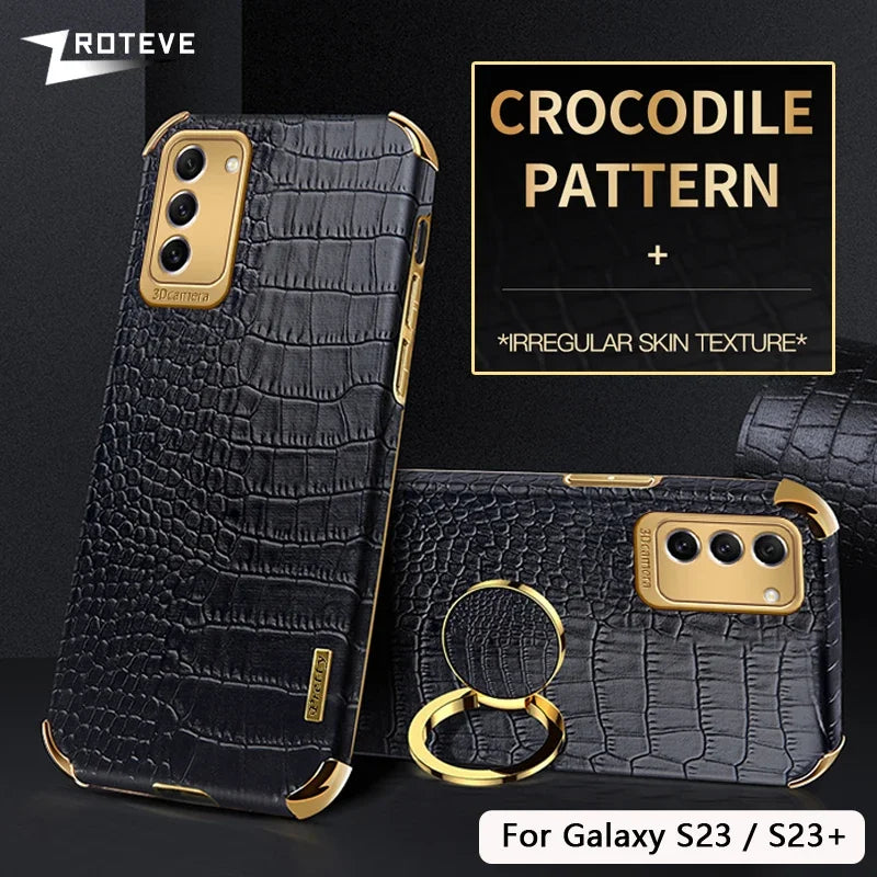ZROTEVE S25 Ultra crocodile pattern phone case, durable cover for Samsung Galaxy S25 Ultra with textured crocodile design