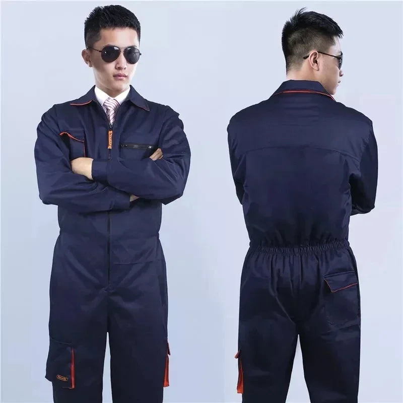 Unisex work jumpsuit in durable fabric from Corporación Turística, designed for men and women, shown in a front view.
