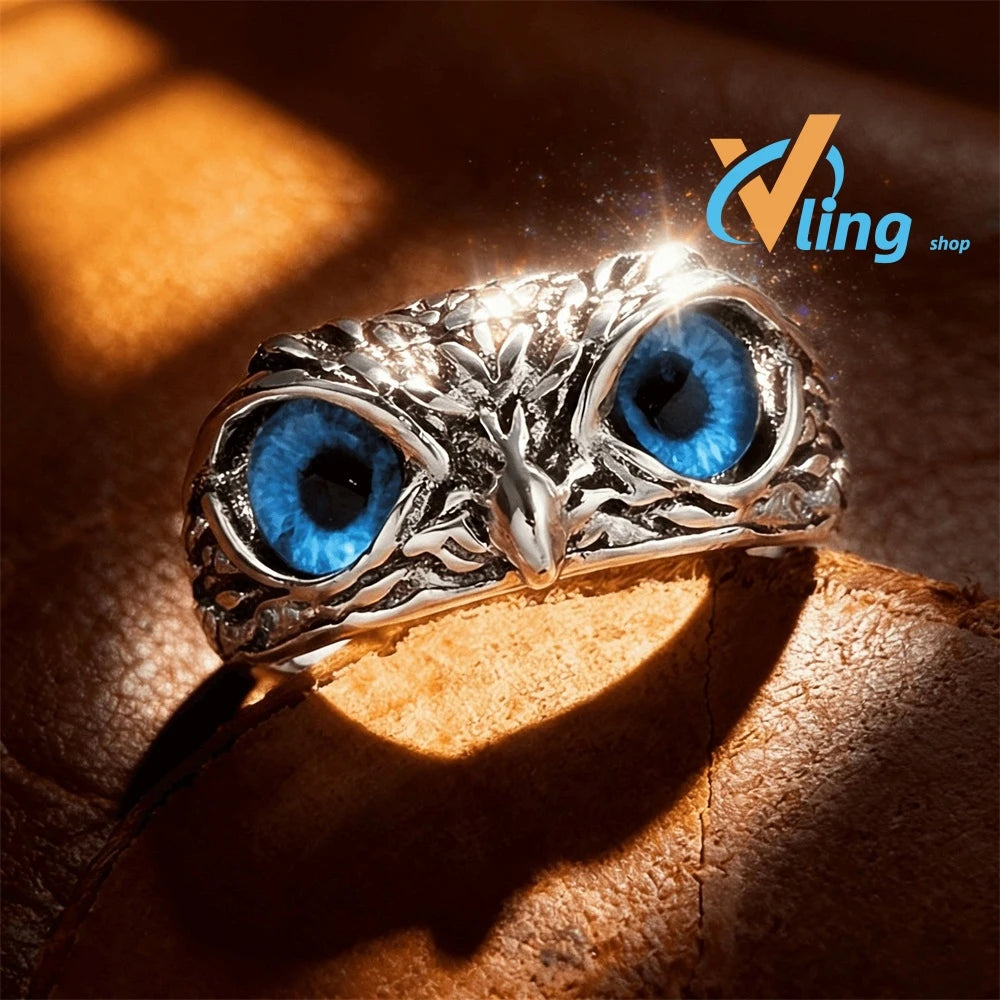 Anillo Ajustable de Búho con Ojo Turco Multicolor, Plata ...