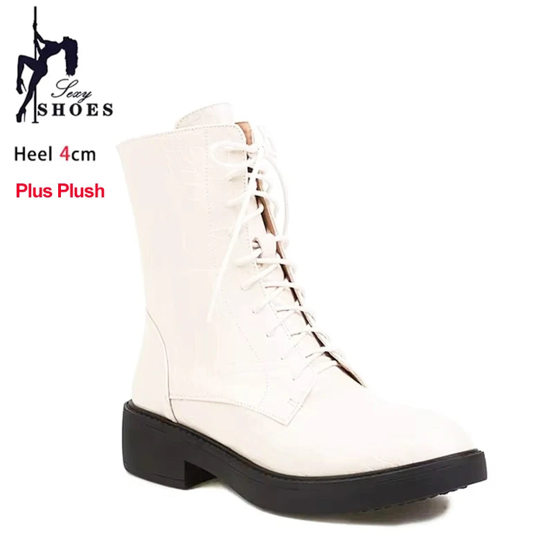 Nuevas Botas para mujer con cremallera lateral, Botas cor...