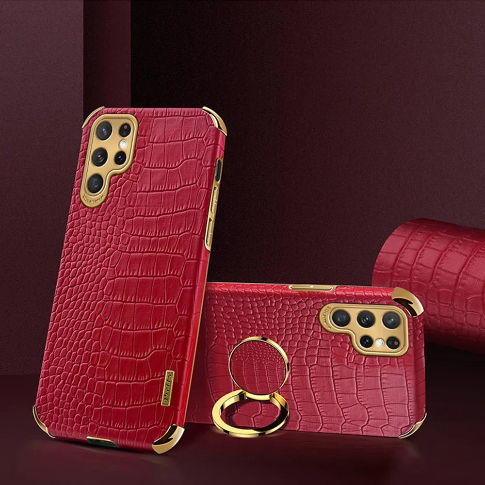 Leather Samsung Galaxy S23 Ultra case with stylish patterned design by Corporación Turística.