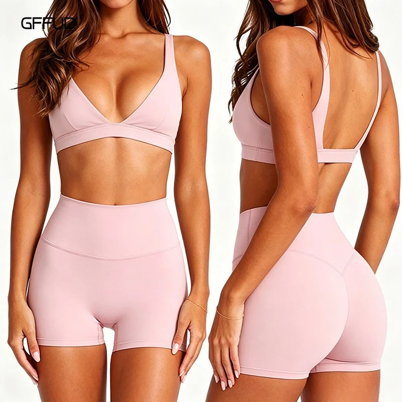 Conjunto de Yoga para Mujer: Sujetador Deportivo con Cuel...
