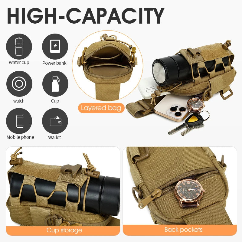 Bolsa de pecho frontal con eslinga táctica, bolsa para bo...