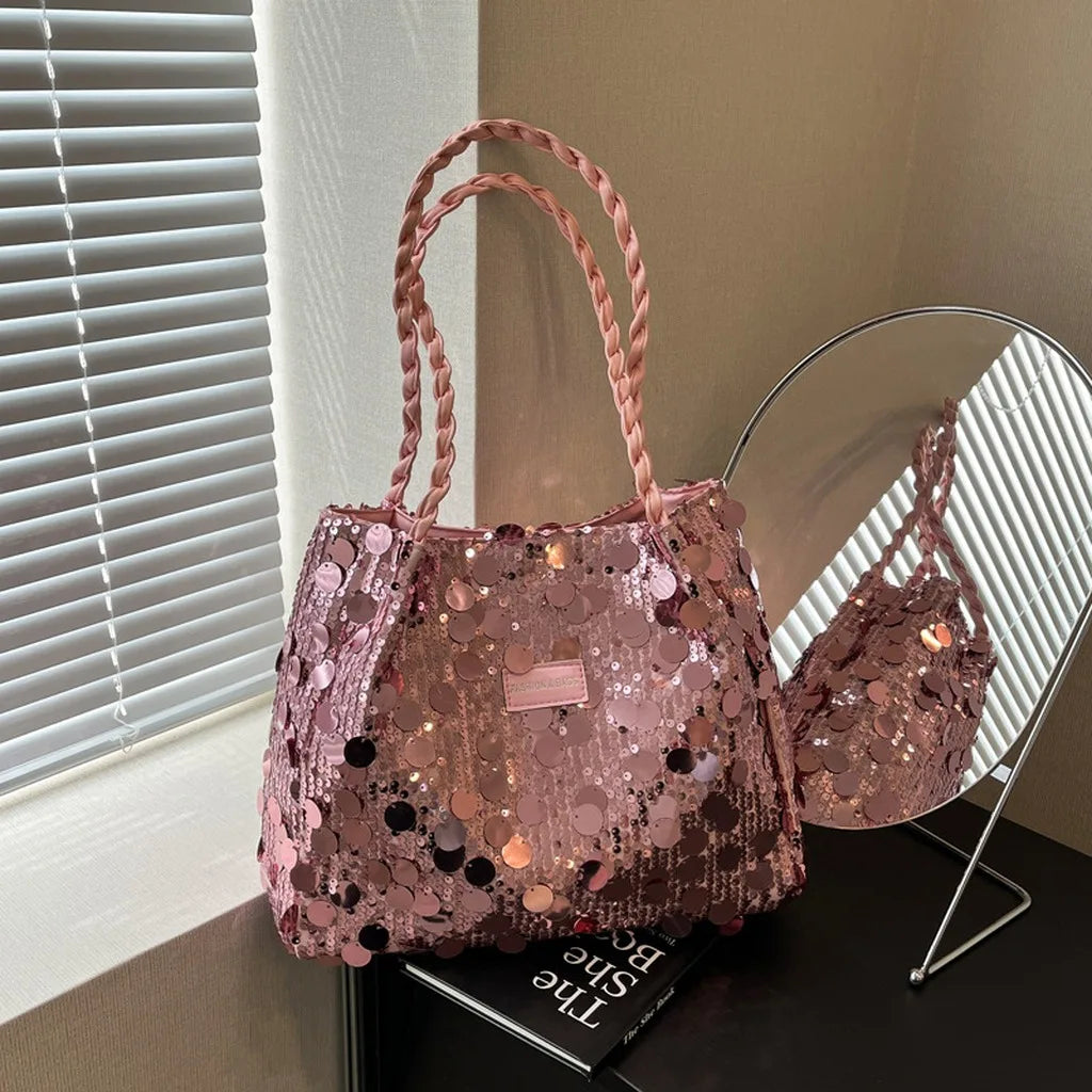 Nuevo Bolso Tote Brillante con Lentejuelas para Mujer, Bo...