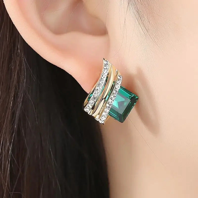 Pendientes de alas de rombo de cristal de circón para muj...