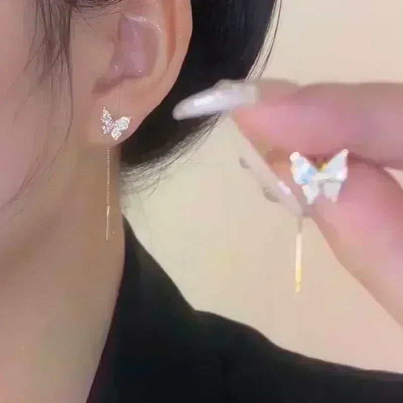 Nuevos pendientes cuadrados de circonita de cristal marró...