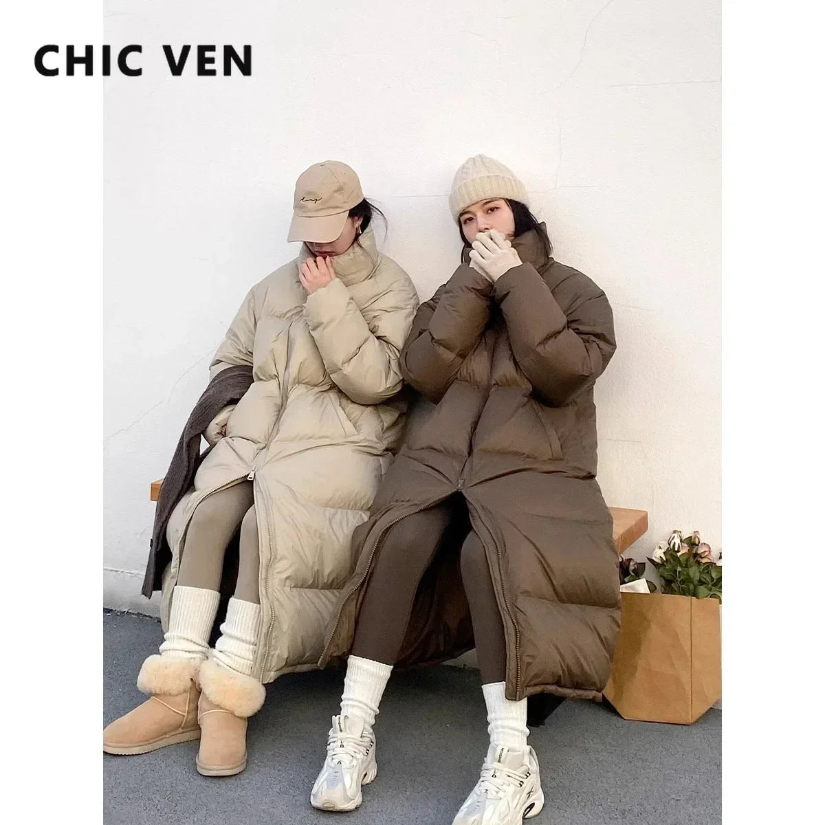 CHIC VEN-abrigos de plumón de pato blanco para mujer, cha...