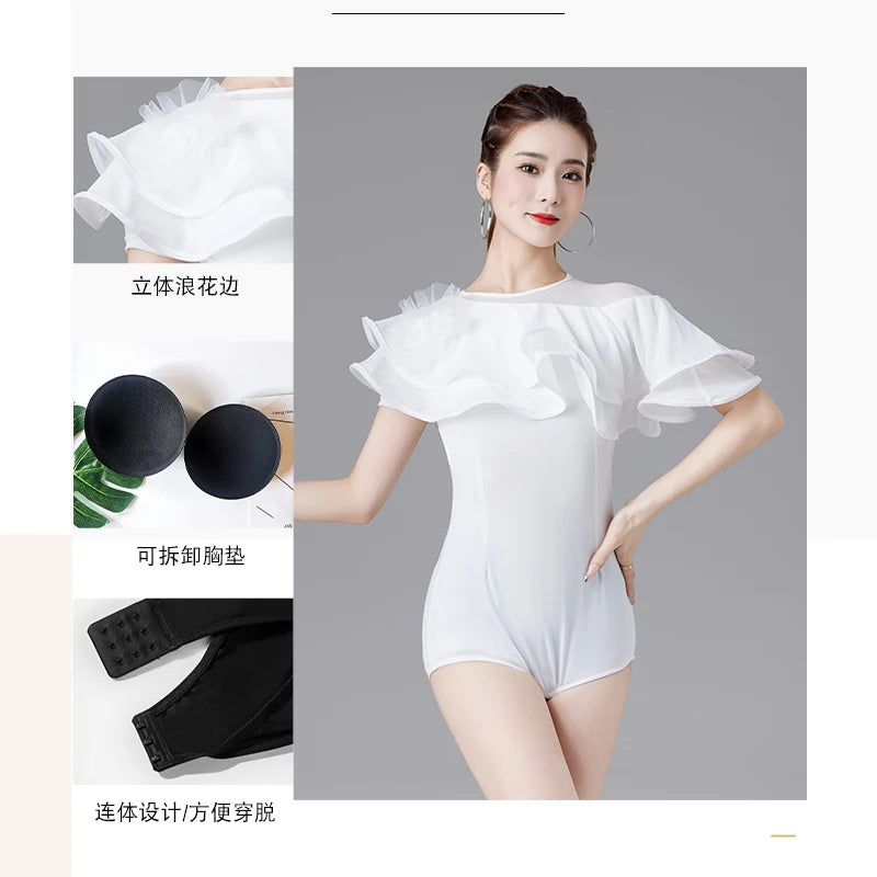 Modern women's dance leotard from Corporación Turística, featuring a sleek fit and stylish design for contemporary dance performances.