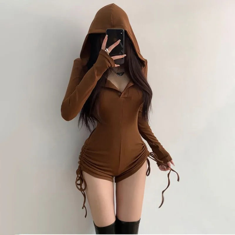 Peleles con capucha negros estilo Wasteland para mujer, p...