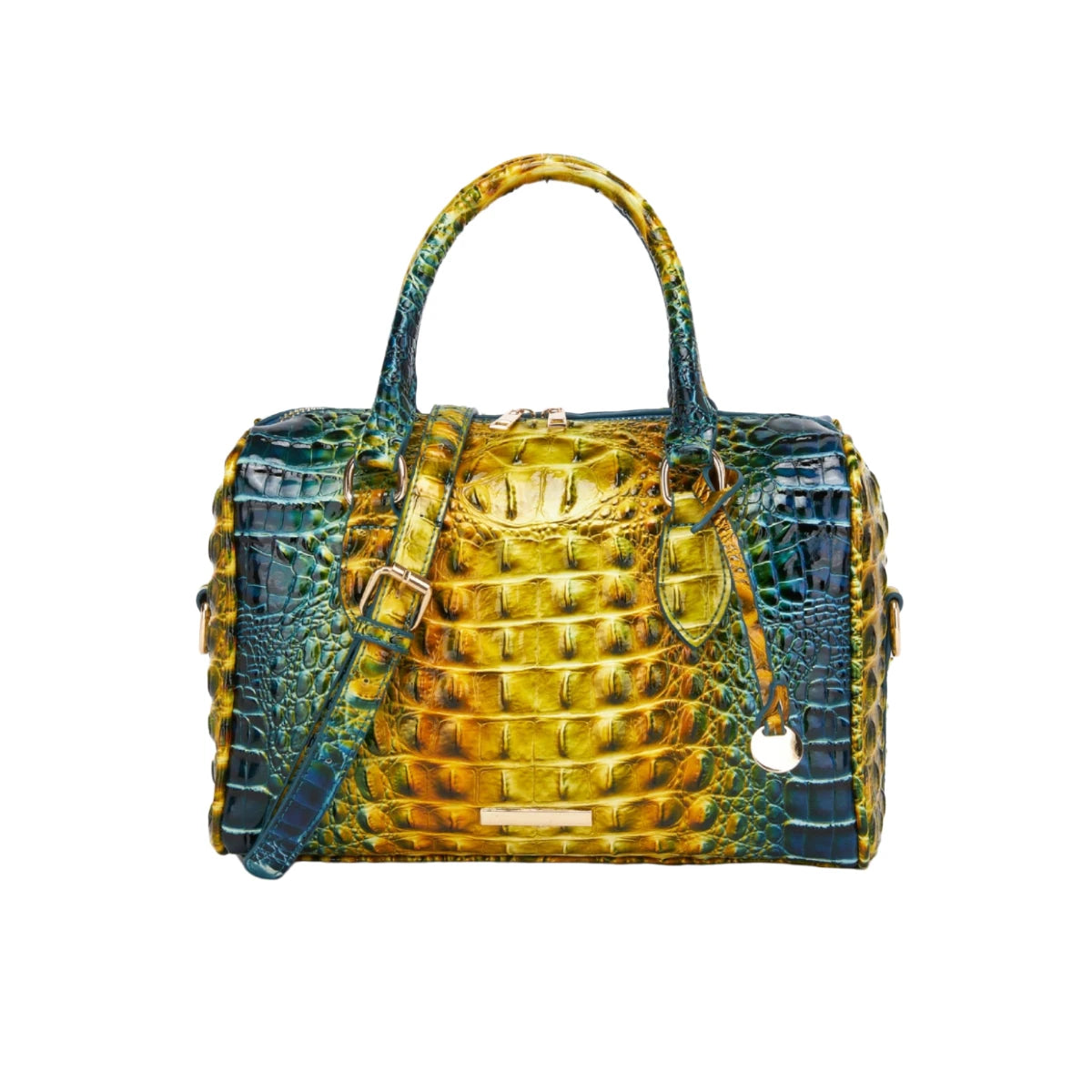 Bolso de lona con relieve degradado y asa superior, con c...