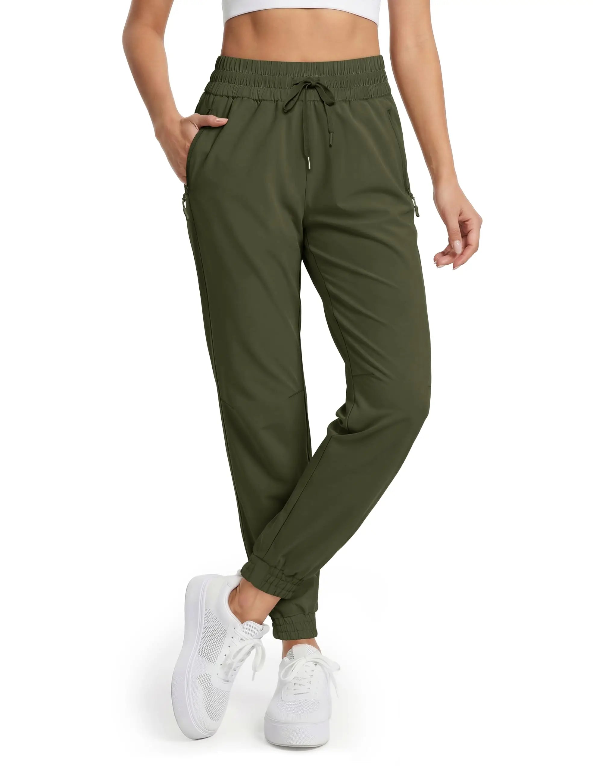 MAGCOMSEN Pantalones de senderismo impermeables para muje...
