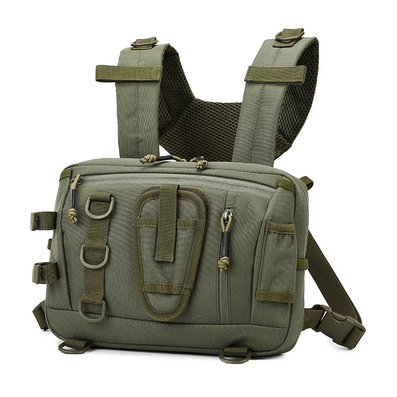 Mochila táctica de pecho para camping, chaleco frontal, b...