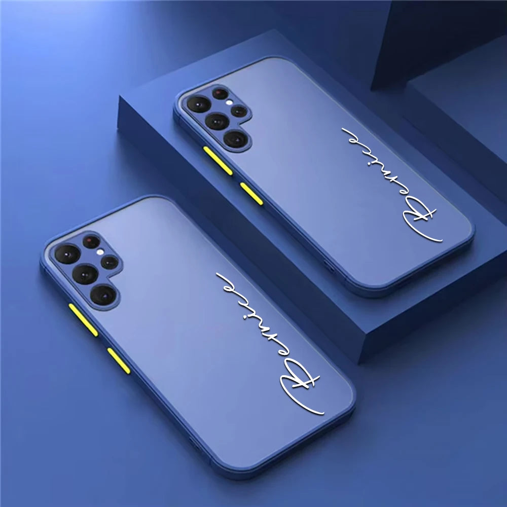 Samsung Galaxy S24, S23, S22 armored matte case by Corporación Turística, showing a close-up of the durable protective cover.