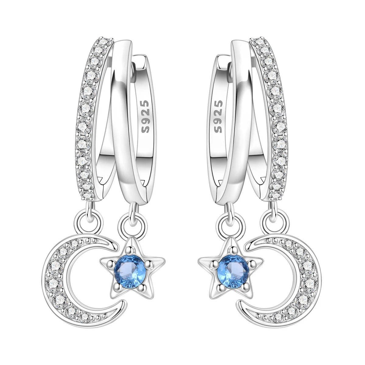 Pendientes Orstarry de Plata de Ley 925 con estrellas bri...