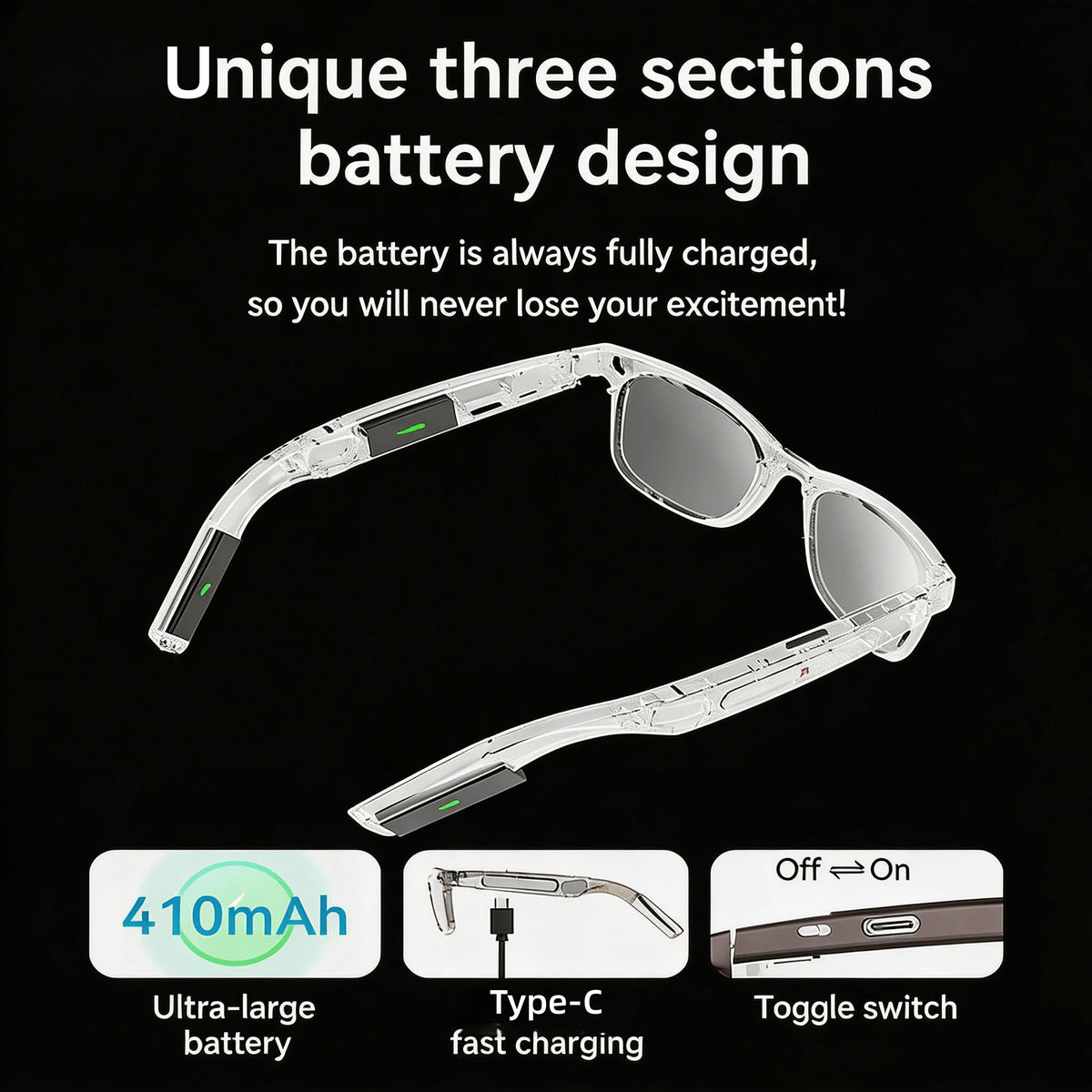 Gafas con cámara 4K con funciones inteligentes de IA que ...