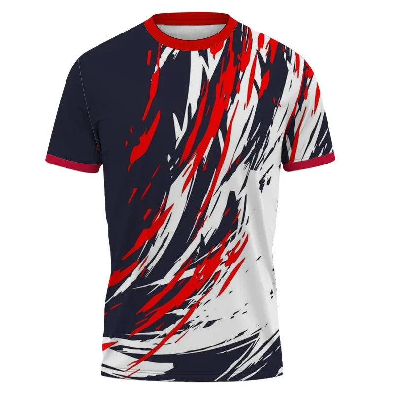 Camiseta con estampado 3D de rayas bloqueadas de Color para hombres y mujeres, camisetas con patrón colorido, camisetas de verano de manga corta con cuello redondo, camisetas deportivas
